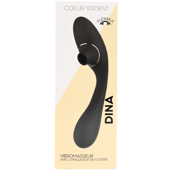 Stimulateur Clitoridien & Vibromasseur Point G 2-en-1 DINA Noir 